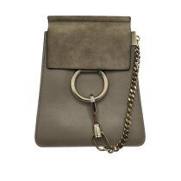 Chloe Leather Greige Bag Shoulder Faye - Picture 1 of 7